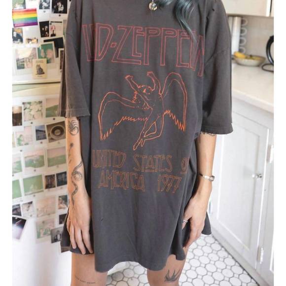 Led Zeppelin USA 1977 Rock Metal Oversized Mens High Quality In Lowest Price Tee Only At Legacy Boutiques Bangladesh